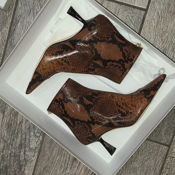 JIMMY CHOO Kix 65 Cuoio Snake Print Pointed Toe Leather Boots Size 36.5 ITALY - Picture 14 of 17